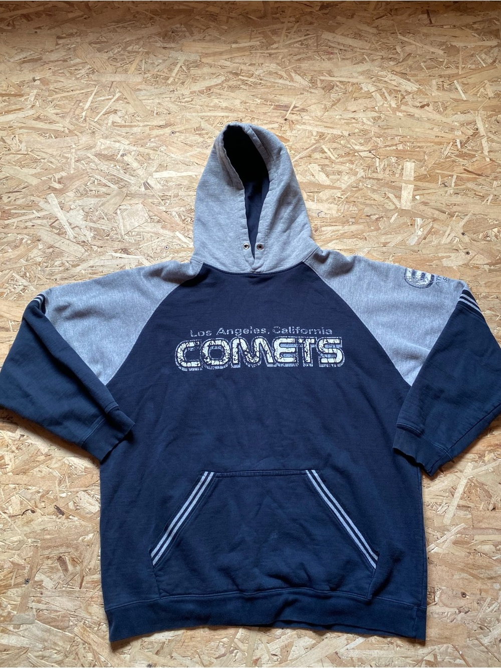 Burnside Navy & Light Gray Two-Tone Hooded Sweatshirt